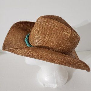 Charlie Horse Hat Distressed Straw Western Hat Women's Hat Size Small
